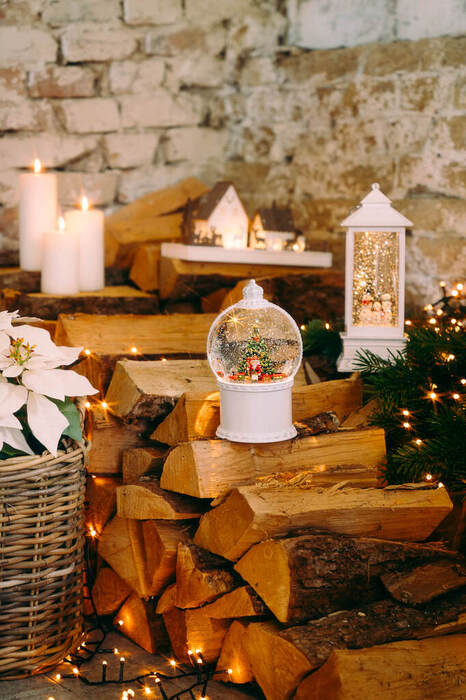 Lykta Vattenfylld Snöglob LED Konstsmide